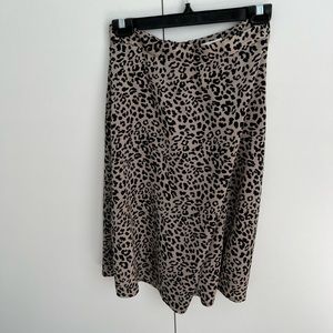 Mango Modern Cheetah Print Silky Skirt